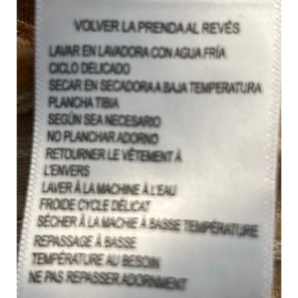 Alfred Dunner Brown Tan Floral Textured Blouse Rhinestone Embellished Size 3X - Picture 5 of 5